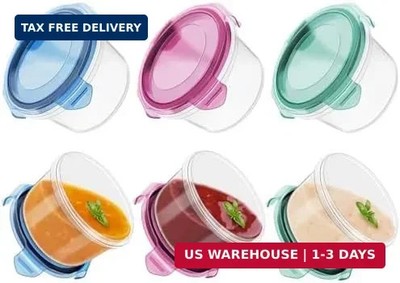 6 Pack Small Condiment Containers Leakproof Lid BPA Free Reusable Sauce Dressing