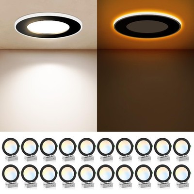 ALUSSO LIGHTING 20 Pack 6 Inch 5CCT Ultra-Thin LED Recessed Ceiling Light wit...