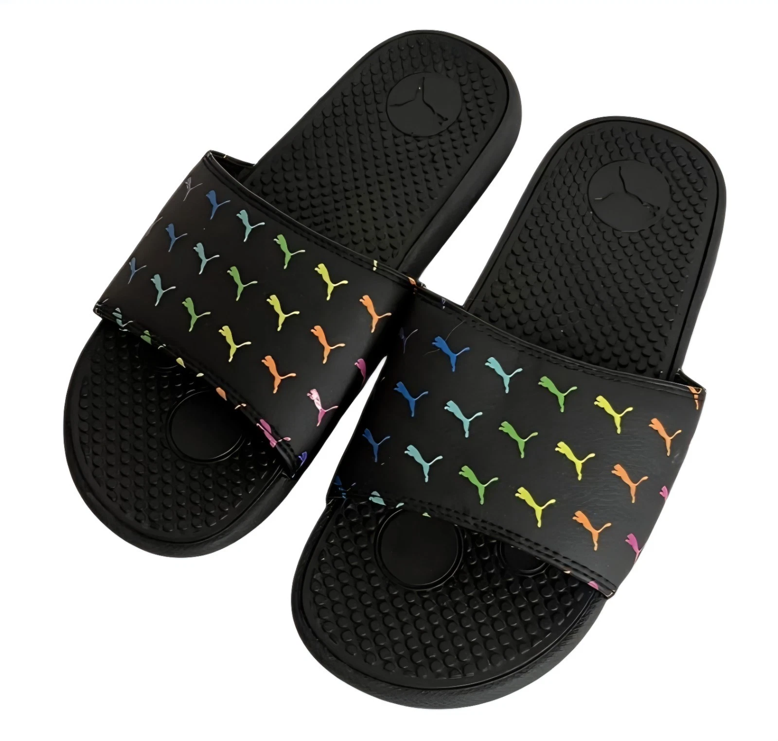 SANDALI PUMA COOL CAT B SLIDES SLIDE NERO TURCHESE ROSA BAMBINI TAGLIA 6