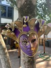 Venetian Mask Purple and Gold Signed Made In Venice, Italy