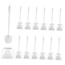 15 Sets Toilet Holder and Brush Set 16.14 Inch Toilet Bowl Cleaner Brush White
