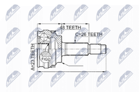 NTY Gelenksatz, Antriebswelle NPZ-TY-004 FüR Toyota