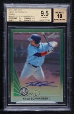 2015 Leaf 25th Baseball Metal Green 3/10 Kyle Schwarber #BA-KS1 BGS 9.5 Auto z0q