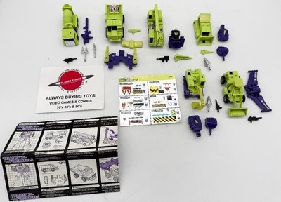 1985 Devastator + Booklet Unused Decals Complete G1 Transformers Constructicon
