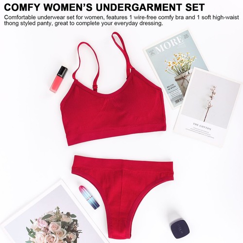 Women's Push Up Bra And Panty Set Pull over Bralette Underwear M L XL 2XL Sport - Picture 4 of 16
