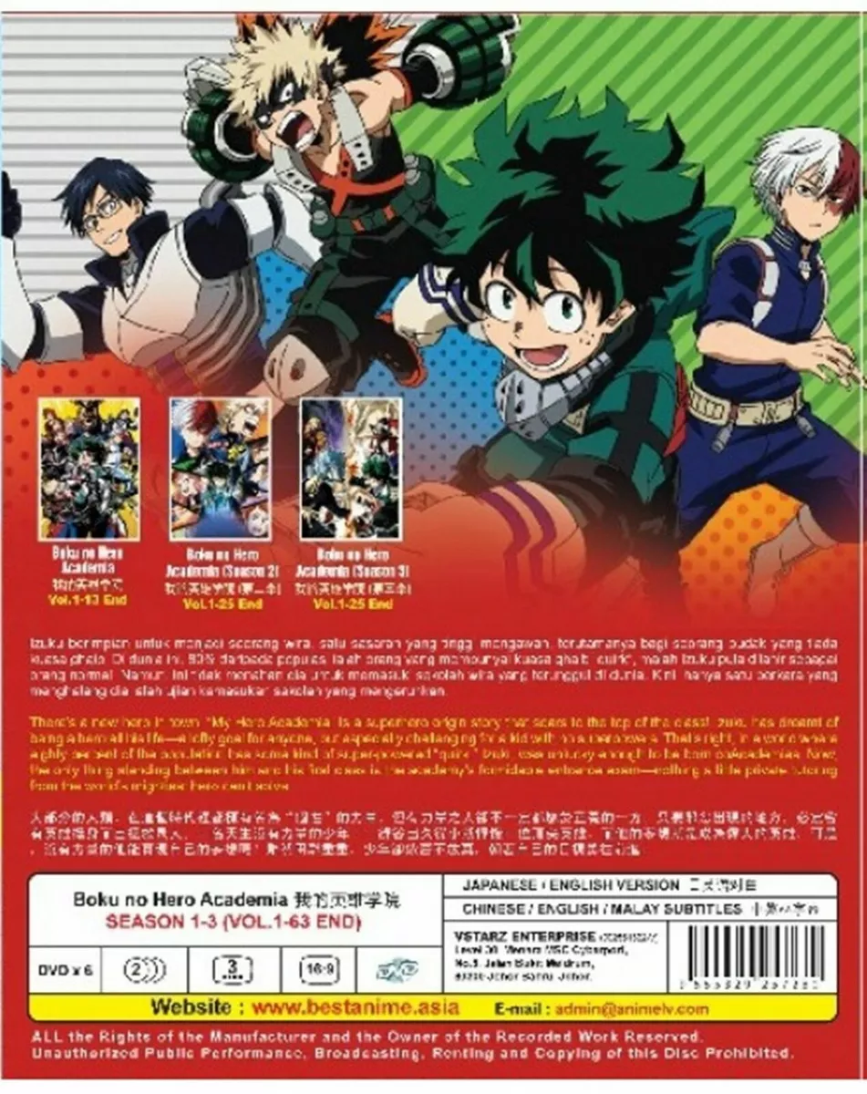 My Hero Academia Season 1-5 + 3 Movies DVD Anime English Dub BOKU NO HERO  ACADEM