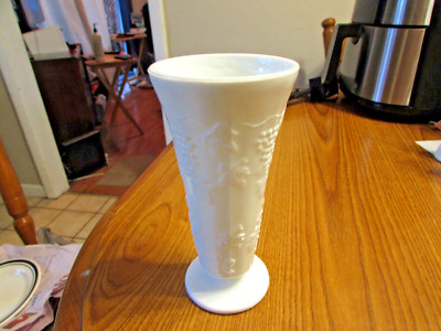 Colony 7'' Flower Vase Harvest Milk Glass With Footed Bottom...Discontinued