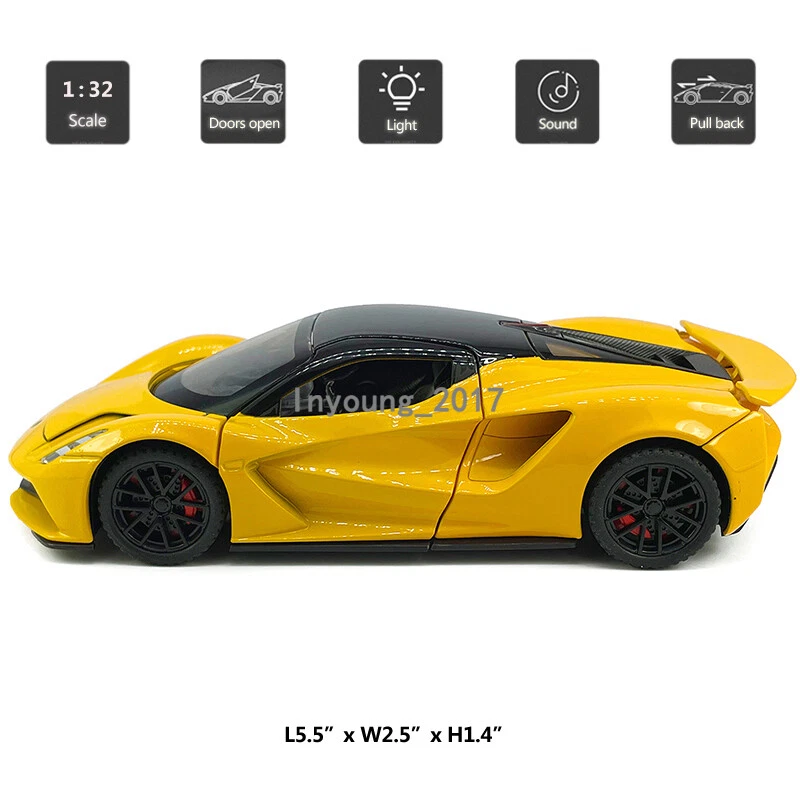 2020 Lotus Evija Model Car 1:32 Diecast Toy Cars Metal Die-cast Vehicle Orange - Image 2 of 4