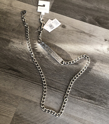 Michael Kors Silver Tone Chain Link Belt With Bar Michael  display picture 1