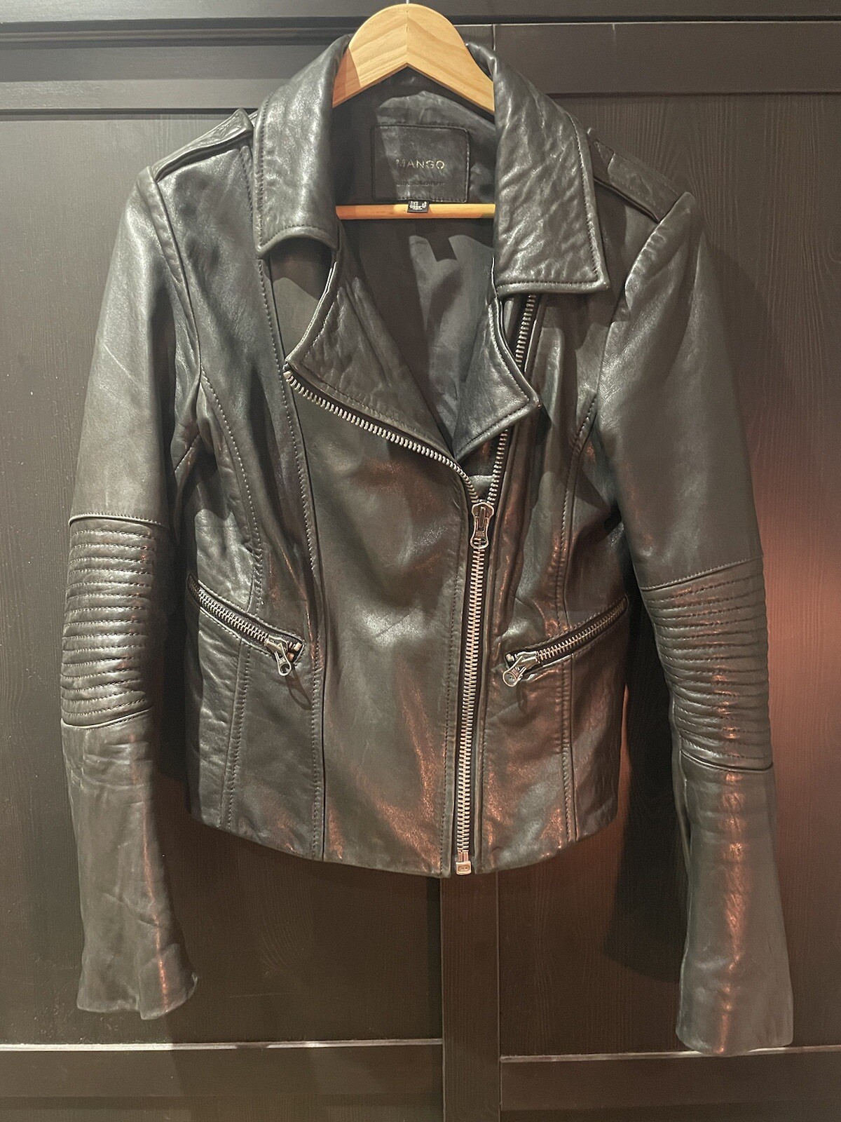 Real Leather Jacket - Mango Brand, Women’s, Size Small image 2