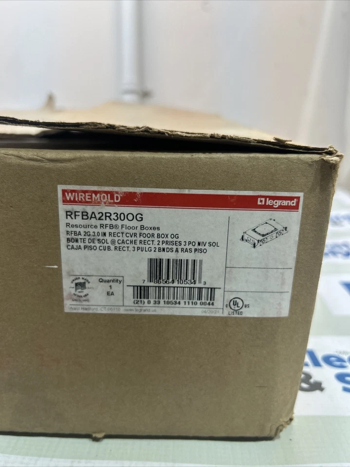 RFBA2R30OG RFBA Legrand Wiremold 2-G 3" CUBIERTA RECTANGULAR PISO Caja Foto 2 de 3
