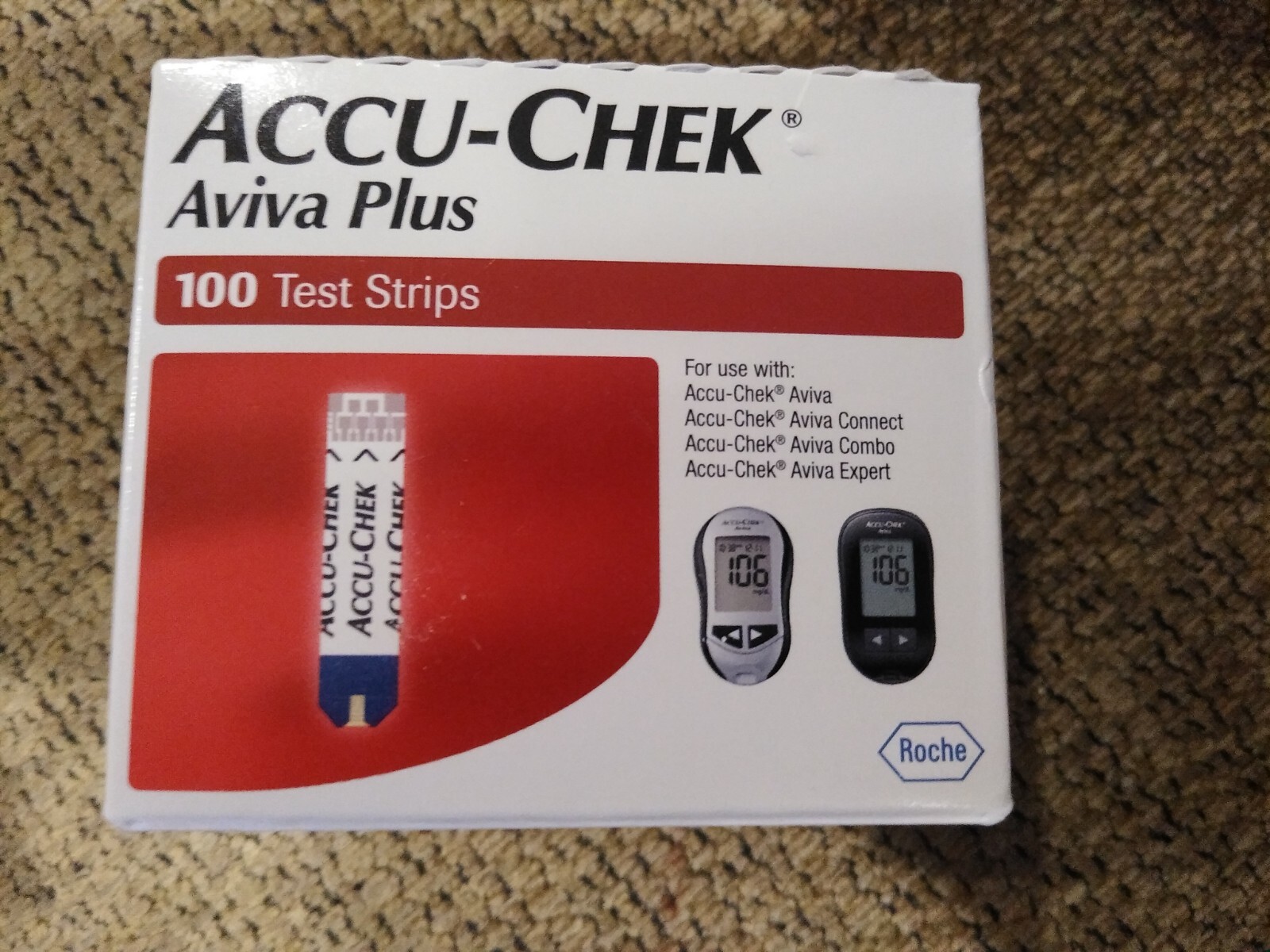 AccuChek Aviva Plus Diabetic Test Strips 100 CT Exp 2/29/2024 AND