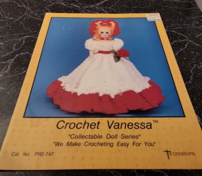 DN2 TD CREATIONS 1987, CROCHET VANESSA ''COLLECTABLE DOLL SERIES'' PATTERN LEAFLET