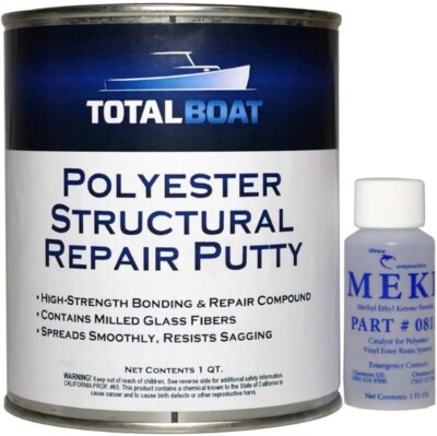 Polyester Structural Repair Putty - Marine Grade Long Strand Fiber Fiberglass