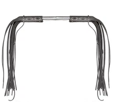 Leather Motorcycle Handlebar Cover Tassels, Black - Universal Fringe Covers New