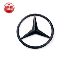 C63 C300 AMG Trunk Star Emblem GLOSS BLACK Rear Badge For Mercedes C250 W204