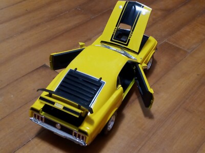 Yellow 1970 Ford Mustang Mach 1 428 Cobra Jet 4 Speed Shaker Hood