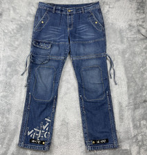 Marithe Francois Girbaud Denim Pants Men's 36 Blue Streetwear Studded Accents