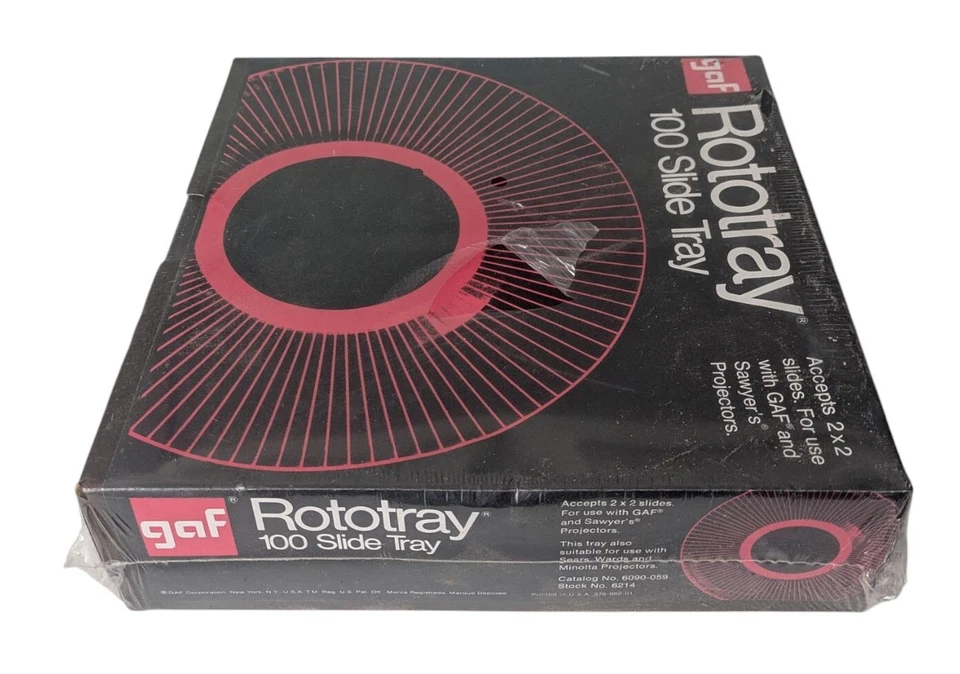 GAF Rototray 100 Bandeja Diapositiva para Fotos 2X2 Diapositivas GAF y Proyectores Sawyer NUEVO SELLADO Foto 2 de 3