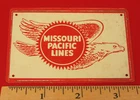 VINTAGE MINIATURE RAILROAD RAILWAY TRAIN TIN SIGN MISSOURI PACIFIC LINES EAGLE !