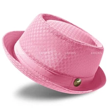 Porkpie Light Weight Mesh Fedora hat Summer Classic Trilby Cuban Beach Sun Cap