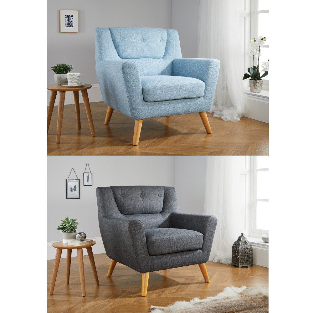 Fabric Armchair, Lambeth Fabric Grey or Duck Egg Blue Armchair Light