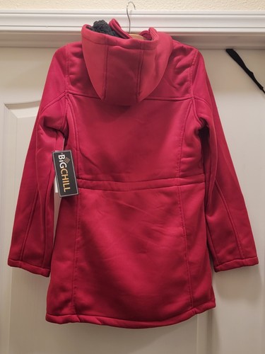 Big Chill Rain Coat Hooded Fleece Womens Size Small Parka Full Zip Long Red - 第 12/15 張圖片
