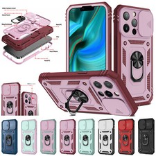 For iPhone 17 Pro Max 16e 16 15 14 13 12 11 Shockproof Rubber Ring Stand Case
