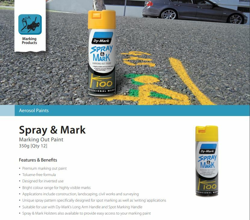 DYMARK Spray & Mark Line Marking Paint Blue 350g Dymark Single for