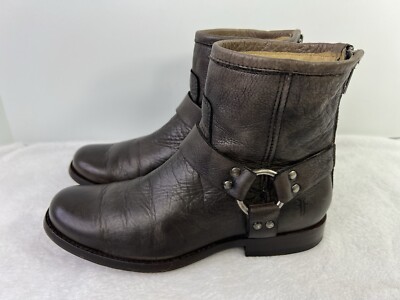 s-l400.jpg Frye Veronica Women\'s Short Engineer Boots Taupe7.5  Distressed Leather‎ Buckle main image 0