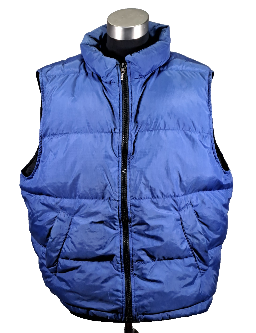 Vintage Eddie Bauer Goose Down Puffer Vest Mens M Blue Quilted Outdoor Hiking