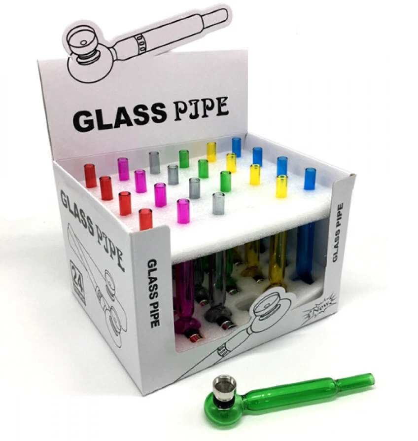 Pipa A Pipetta In Vetro E Metallo Per Tabacco E Fumo – Include 5 Retine Di Ricambio – Glass Pipe Fumatore