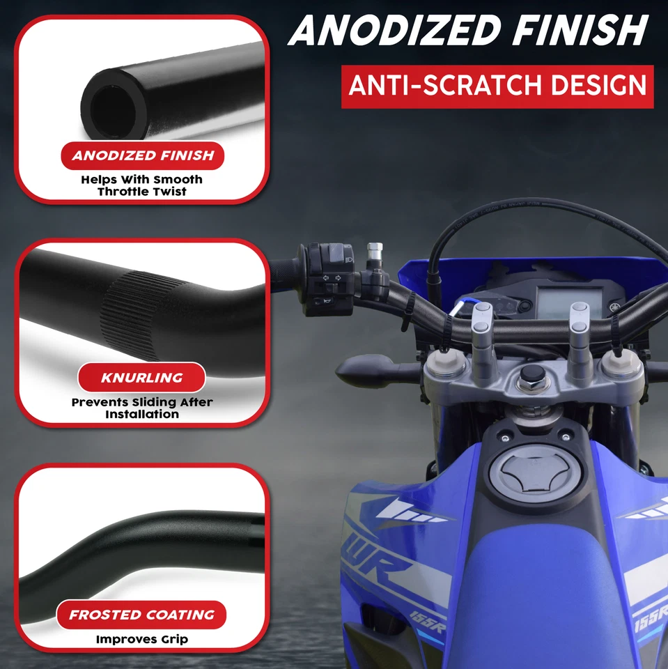 KRATOR Manillar Estilo Euro Moto 7/8"/22mm Elevación Baja para E-bikes Mini Bikes Foto 4 de 4