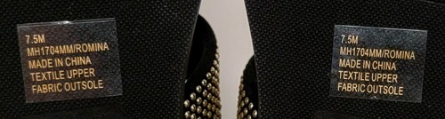 Mia "Romina" elegante Damen-Pantoletten schwarz-goldene Perlen zwei Riemen Größe 7,5 neu mit Karton - Bild 7 von 8