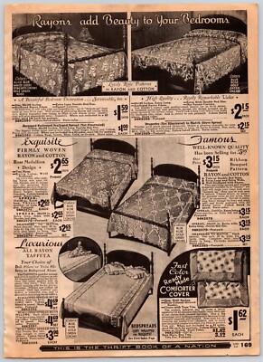 1932 Sears Western States Catalog Page 169-170 Bed Spreads Rayons add Beauty