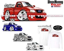 Ford SVT Classic Lightning Truck Model DigiRods Koolart Cartoon Car Art T Shirt