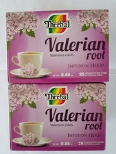 2 pack of Therbal  Valerian Root Tea 25 wrapped bags each 12/2025 New and Fresh