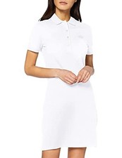 Lacoste EF5473 Vestito, Blanc, 34 Donna