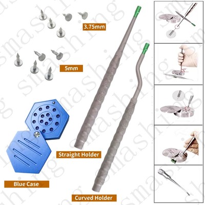 Dental Bone Tack Tac Pins Handle Titanium Tacks Membrane Guide Catcher 3.75/5mm