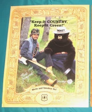 SMOKEY BEAR Poster w/ Country LegendMERLE HAGGARD Keep it Country, Keep it Green
