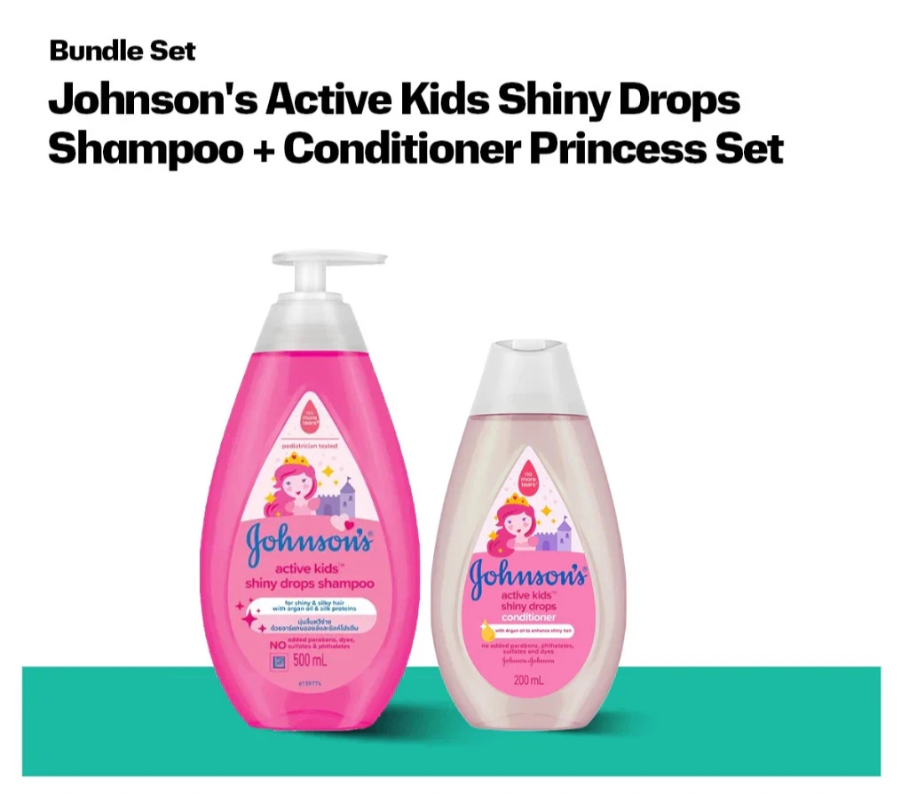 Johnson’s Kids Shampoo 500ml & Conditioner 200ml Princess Hair Care Set