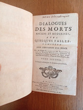 RELIURE AUX ARMES   DIALOGUES DES MORTS...1718  EO