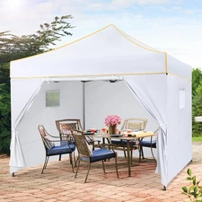 10x10 Pop up Canopy Heavy Duty Commercial Instant Vendor Tent with 4 Sidewalls