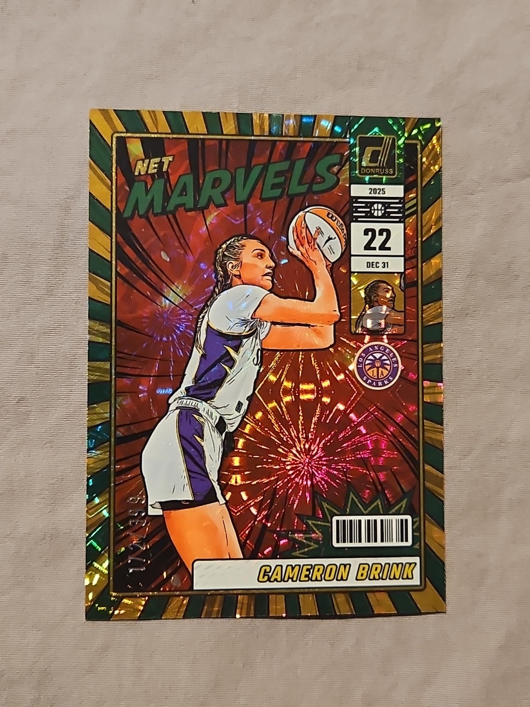 2025 Donruss WNBA Cameron Brink Net Marvels Insert Green Fireworks /399 Sparks