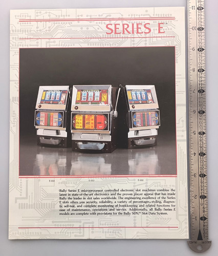 Bally "Series E" Slot Machine Casino Flyer Brochure Color Ad