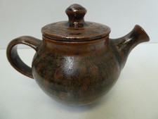 VINTAGE AUSTRALIAN STUDIO POTTERY STONEWARE TEA TEAPOT COFFEE POT ARTIST STAMPED