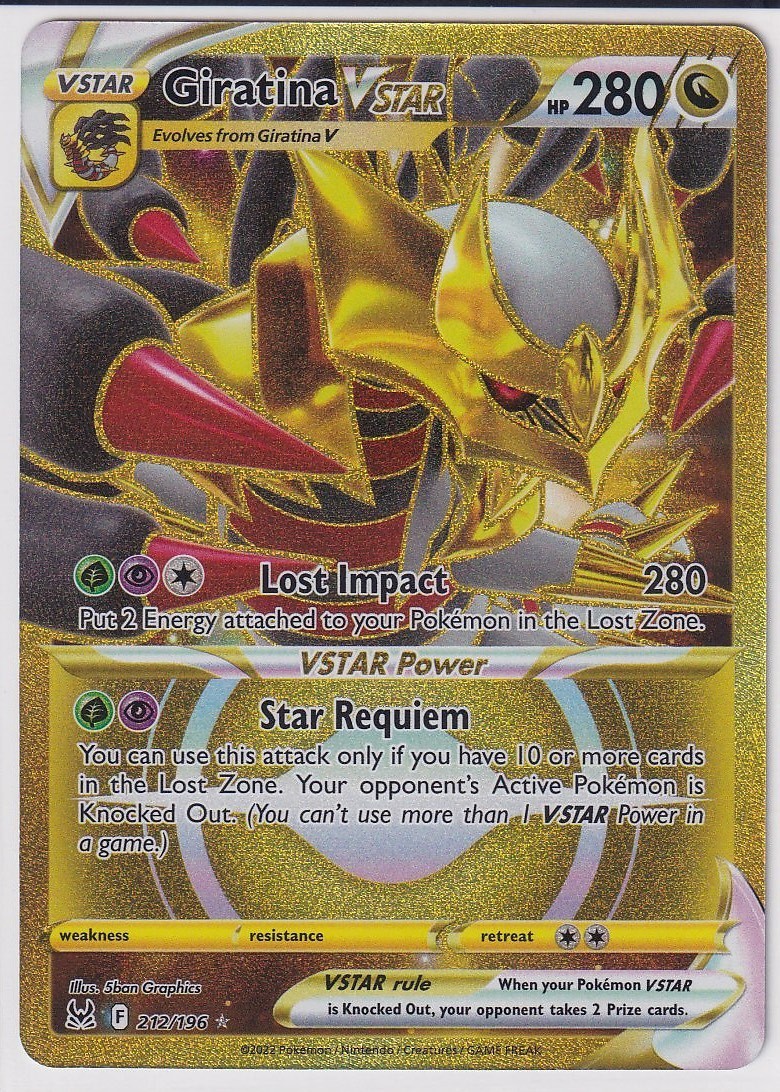 Giratina VSTAR (Secret) 212/196 Lost Origin Holo POKEMON CARD NM