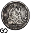 1861 Seated Liberty Half Dime