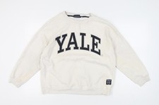 Yale University Unisex White Pullover Sweatshirt L