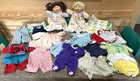 1984 Cabbage Patch Lot (2) Dolls Plus Blanket Carrier 10+ Outfits